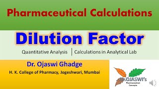 Calculation of dilution factorBack calculationQuantitativePharmaceutical Analysis [upl. by Amalbena]