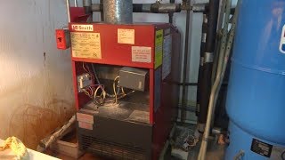 gas boiler with water leak on return riser [upl. by Santa]