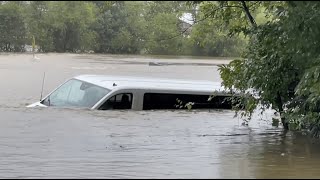 Woman escapes van stuck in water amid historic Asheville flooding in Helenes aftermath [upl. by Enram]