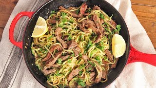 Zoodles with Beef Tips Stir Fry Recipe  Ep 1284 [upl. by Fennie]