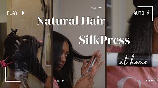 Natural Hair Silk Press AT HOME SalonWorthy [upl. by Tiffany]