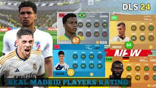 DLS 24 NEW UPDATE REAL MADRID PLAYERS RATING 🤯💥 [upl. by Armillia]