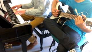 Knocking on heavens door Guns and Roses cover piano amp guitar [upl. by Noraed]