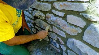 CÓMO CONSTRUIR MUROS DE CONTENCIÓN DE PIEDRA NATURAL ROCAS TRABAJOS DE ALBAÑILERÍA CONSEJOS [upl. by Nyrb]