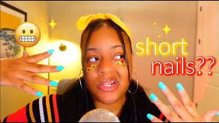 I made the best ASMR video with short nails 💅🏾✨100 of you will tingle in 1 minute chaotic 🤤🔥 [upl. by Oliviero]