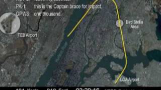 A320 aircraft accident animation Hudon River NJ Jan 15 2009 [upl. by Inatirb]