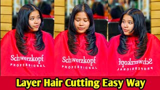 Advance Layer Hair Cutting Face Framing haircut haircut hair hairstyle [upl. by Crandell]