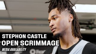 Stephon Castle Open Scrimmage Media Availability 10192024  202425 San Antonio Spurs Season [upl. by Madalena]