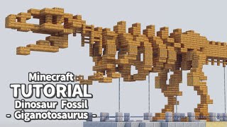 Minecraft  How to build a Giganotosaurus Fossil Specimen  Tutorial [upl. by Llenroc]