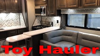 Luxe Toy Hauler 48FB  luxury toy hauler with full bath in garage [upl. by Harbed]