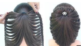 Nice  very easy beautiful hairstyle for long hairTeenagers hairstyleHair style girl simple easy [upl. by Nashbar]