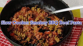 Slow Cooker Smokey BBQ Beef Pasta [upl. by Erna950]