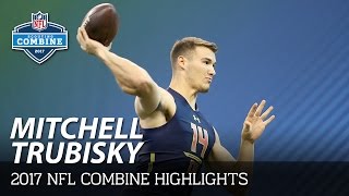 Mitchell Trubisky North Carolina QB  2017 NFL Combine Highlights [upl. by Dunn463]