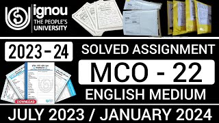 MCO 22 SOLVED ASSIGNMENT 202324 IN ENGLISH  MCO 022 SOLVED ASSIGNMENT 2024  MCO 22 [upl. by Uball]