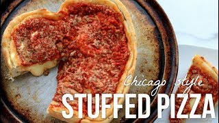 Heart Shaped Chicago Style Stuffed Pizza [upl. by Kcirted256]