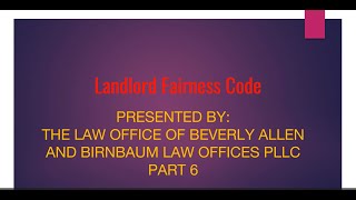 City of TacomaLandlord Fairness Code Pt 6 [upl. by Penelope]