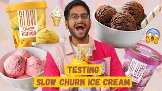 MY TEAM GUESSES THE ALLNEW SLOW CHURN ICE CREAM FLAVORS  😱BLIND TASTE TESTHONEST REACTIONS [upl. by Llenoj]