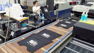 Amazing Graphic TShirt Mass Production Process Onestop Clothing Manufacturing Factory [upl. by Gadmann]