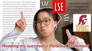 Reading my LSE x USC Annenberg masters successful personal statement statement of purpose 🇬🇧🇺🇸 [upl. by Aisital]