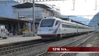 Swiss Trains Gotthard route Lugano Wed 01Jan14 [upl. by Ggerg784]