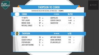 Geelong Cricket Association  Senior Men GCA 3 1st XI  Semi Final 1  Thomson v Corio  Day 1 [upl. by Eiramlatsyrk]