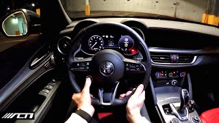 2024 Alfa Romeo Stelvio Veloce POV Night Drive  Allcarnews [upl. by Onek]