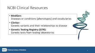 NCBI Clinical Database Overview [upl. by Goat]