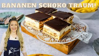 🍌🤤 Bananenkuchen mit Vanillecreme  BANANENSCHNITTEN VOM KONDITOR 🍌🍌🍌 BANANAAAA [upl. by Jehiah241]