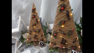 DIY Der Natur LeuchtWEIHNACHTSBAUM kommt Basteln aus Pappe amp Natur toll für Kinder UPCYCLING [upl. by Ytsim]