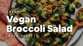 Creamy Vegan Broccoli Salad MayoFree  Minimalist Baker Recipes [upl. by Arabelle385]