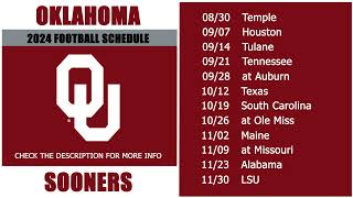 2024 Oklahoma Sooners Football Schedule [upl. by Eeuqram]