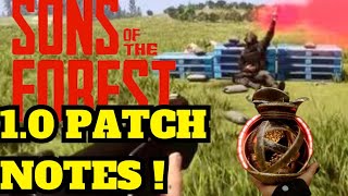 Sons Of The Forest 10 Patch Notes [upl. by Jaquelin955]