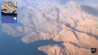 Muscat to Khasab Oman Air Flight Window Seat View [upl. by Ennasor802]