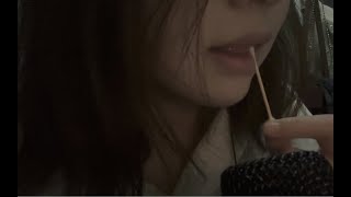 ASMRSpit PaintingampNibble on cotton swabs [upl. by Aoht179]