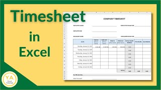 How to Make a Timesheet in Excel  Tutorial [upl. by Morley]