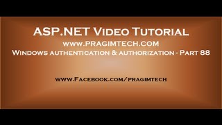 Windows authentication and authorization in aspnet Part 88 [upl. by Mirisola]