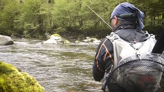 Vicdessos Pyrénées Ariège Pêche à la Mouche nymphe au fil et pêche en sèche [upl. by Sucitivel]