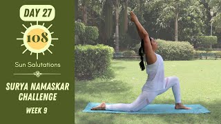 Day 27  Surya Namaskar Challenge  108 Sun Salutations Follow Along  Bharti Yoga [upl. by Etnaid434]