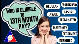 WHO IS ELIGIBLE TO 13TH MONTH PAY  SINO SINO ANG PWEDENG MAKATANGGAP NG 13TH MONTH PAY ALAMIN [upl. by Amalee]