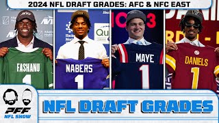 Draft Grades 2024 NFL Draft  AFC East amp NFC East  PFF NFL Show [upl. by Notxed670]