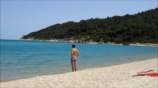 Platanitsi beach and camping Platanisi Sithonia Greece [upl. by Ocram]