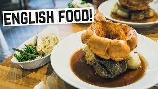 English Food  Sunday Roast Bangers amp Mash and Bubble amp Squeak Americans try British Food [upl. by Jerrol63]