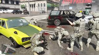 GTA 5  US Army Battle With Madrazo Cartel  Gang Escape [upl. by Ecarg679]