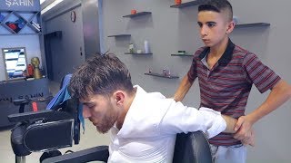 ASMR MASSAGE THERAPY • ASMR BARBER MASSAGE BY YOUNG BARBER [upl. by Kristie196]