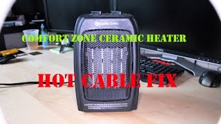 Comfort Zone Ceramic Heater CZ442WM  Repair Hot Power Cable Problem [upl. by Torto925]