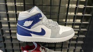 Air Jordan 1 Mid WhiteWolf GreyMidnight Navy  Style Code DQ8426104 [upl. by Na]