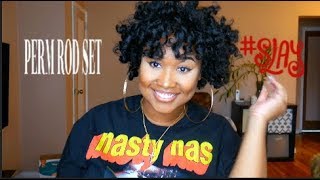 How to do a perm rod set on medium length 4C hair natural hairstyle [upl. by Hgiel]