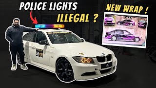 WRAPPING MY DRIFT E90😍 ILLEGAL POLICE LIGHT BAR INSTALLED🚨👮‍♂️‼️ [upl. by Vieva666]