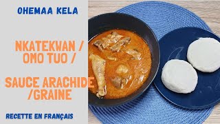 meilleure soupe darachide cacahuète au poulet  best nkatenkwan  boulette de riz omotuo [upl. by Anaidni]