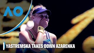 Yastremska ousts Azarenka to reach Aussie Open QUARTERFINALS 📈  Australian Open [upl. by Steinway619]